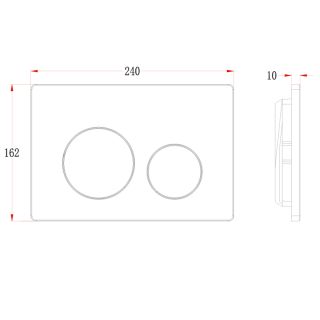 Кнопка смыва Veconi FLUSH V2, FLV2-GM, 240х162х10, пластик, оружейная сталь